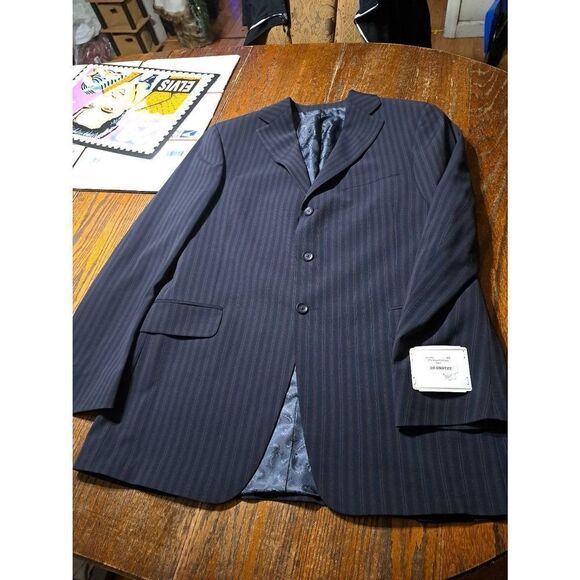 New 40R Tupelo Sample Shop Blue Orange Wool Suit Sports Coat Jacket Blazer NWT - Picture 1 of 6